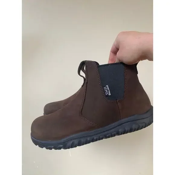 Lems  Epresso Brown Leather Chelsea Waterproof Boots Mens 7 Womens 8.5 Unisex - Picture 3 of 8